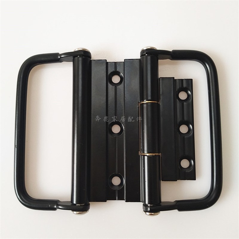 新款推拉门拉手无下轨折叠门配件 带拉手合页 小推拉门合页双拉手