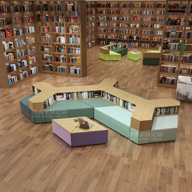 书架培训机构学校幼儿园创意异形图书馆沙发绘本馆休息阅读区组合