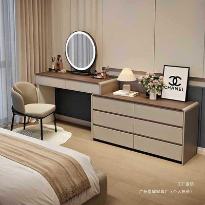 全实木梳妆台意式极简斗柜一体感卧室简约现代2024新款化妆桌