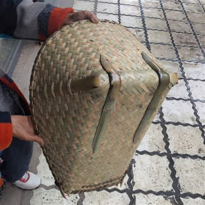 箕砂石扁担挑道具撮箕竹编竹奋工地装饰挑砖竹制挑菜农用泥土挑