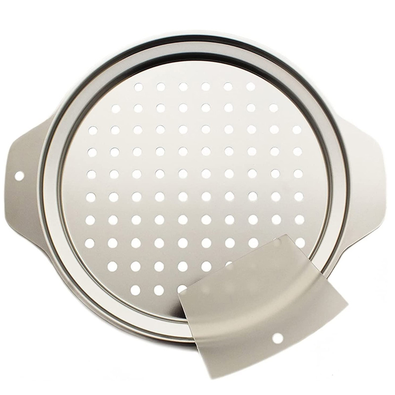 出口不锈钢加厚大孔意大利面制面器凉虾凉鱼漏隔水板粉条漏瓢漏盆