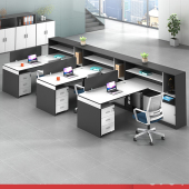 职员财务办公室办公桌椅组合高柜四六人位屏风隔断工位员工电脑桌