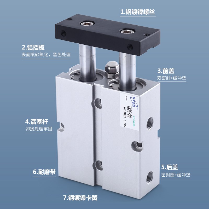 轴杆气缸TD小型气动TN10/1/20-10*20X30XX70X100X0-S