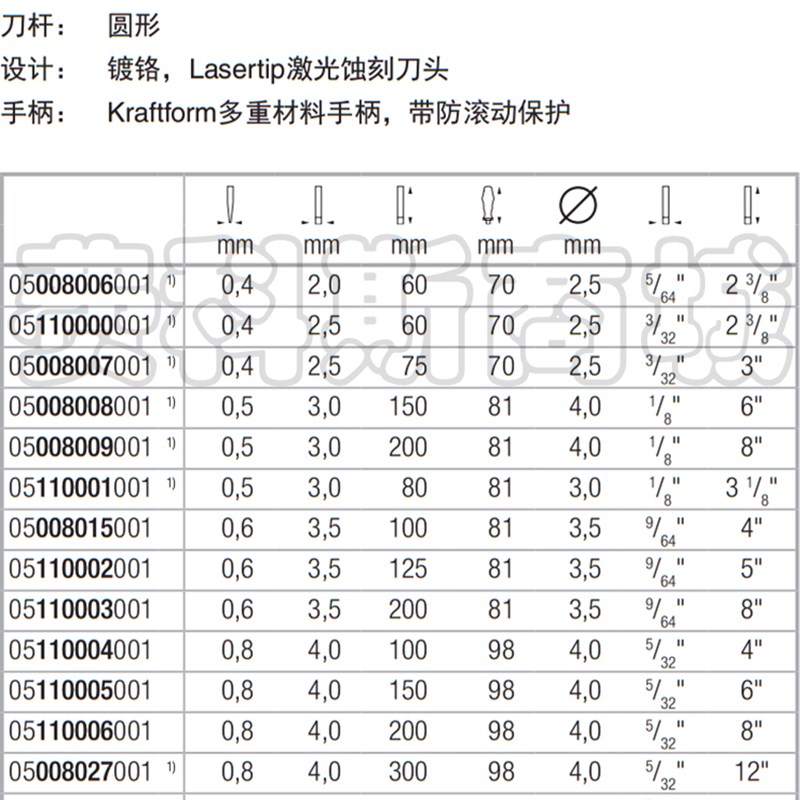德国WER维拉菲尼克斯接线端子一字螺丝刀3-2//3.0/3.5/mm