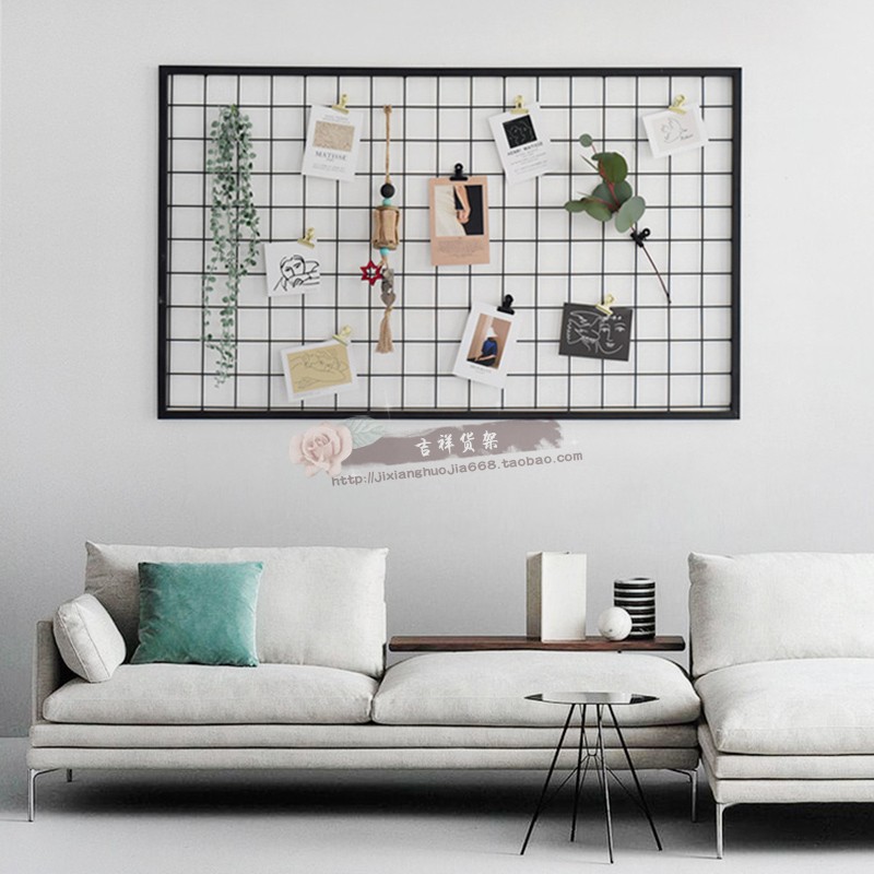 带框网片网格铁丝挂货网架饰品架上墙展示架照片墙幼儿园展架