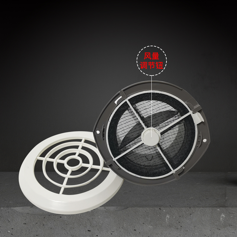 新风bs进回风出风排风圆形百叶风口中央空调通风口室内排气网罩