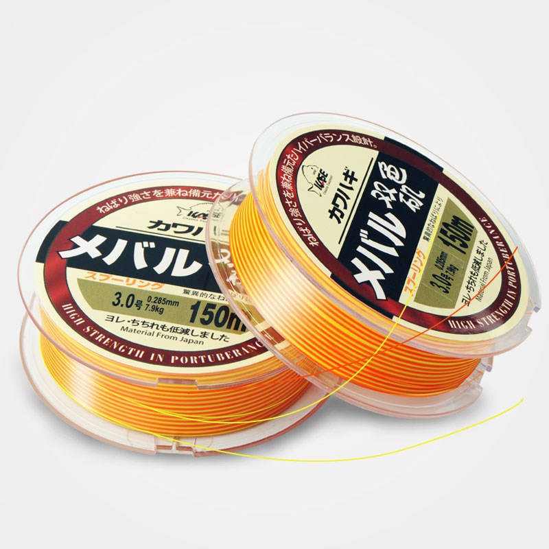 凯思双色矶钓线半浮水耐磨切水尼龙150M线海钓线水库船钓主线 2盘