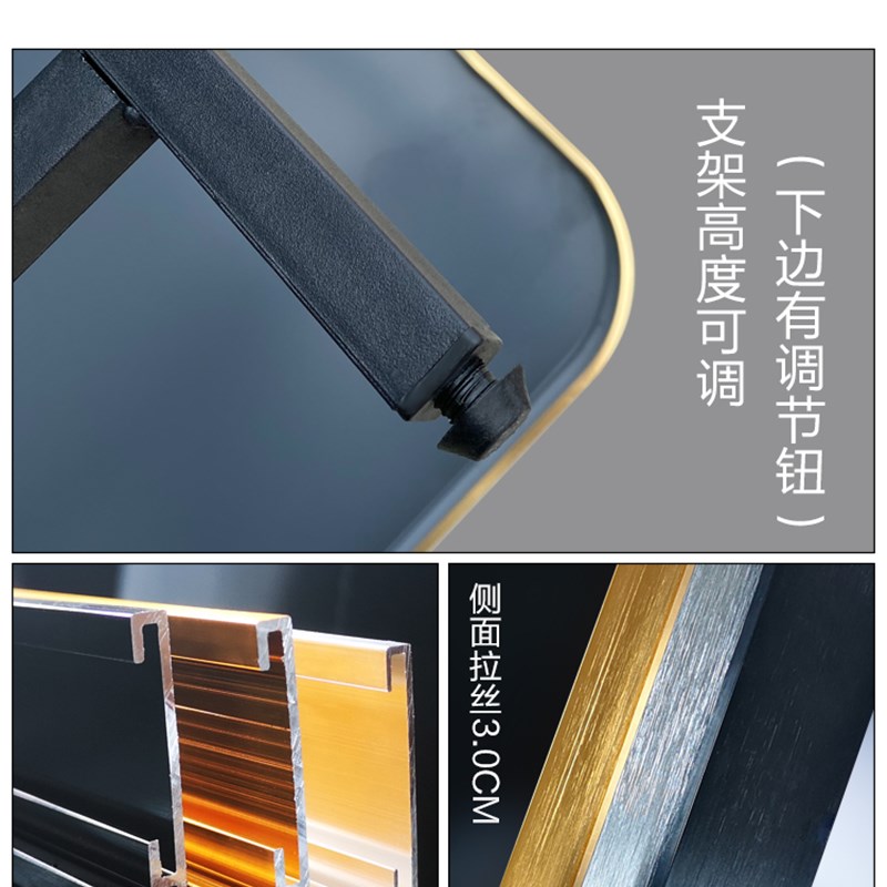 穿衣镜铝合金圆角全身落地镜壁挂试衣镜女生卧室少女家用镜子贴墙