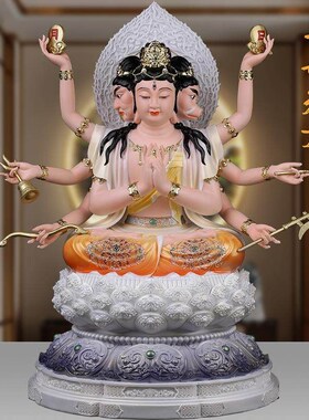 斗母元君神像家用供奉斗姆元君树脂摆件紫光圣母圆明道姥先天尊像