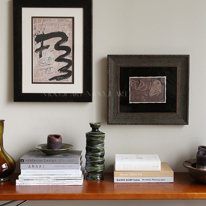 木吉艺术独家设计/世纪的遐想中古装饰画客厅沙发背景高级感挂画