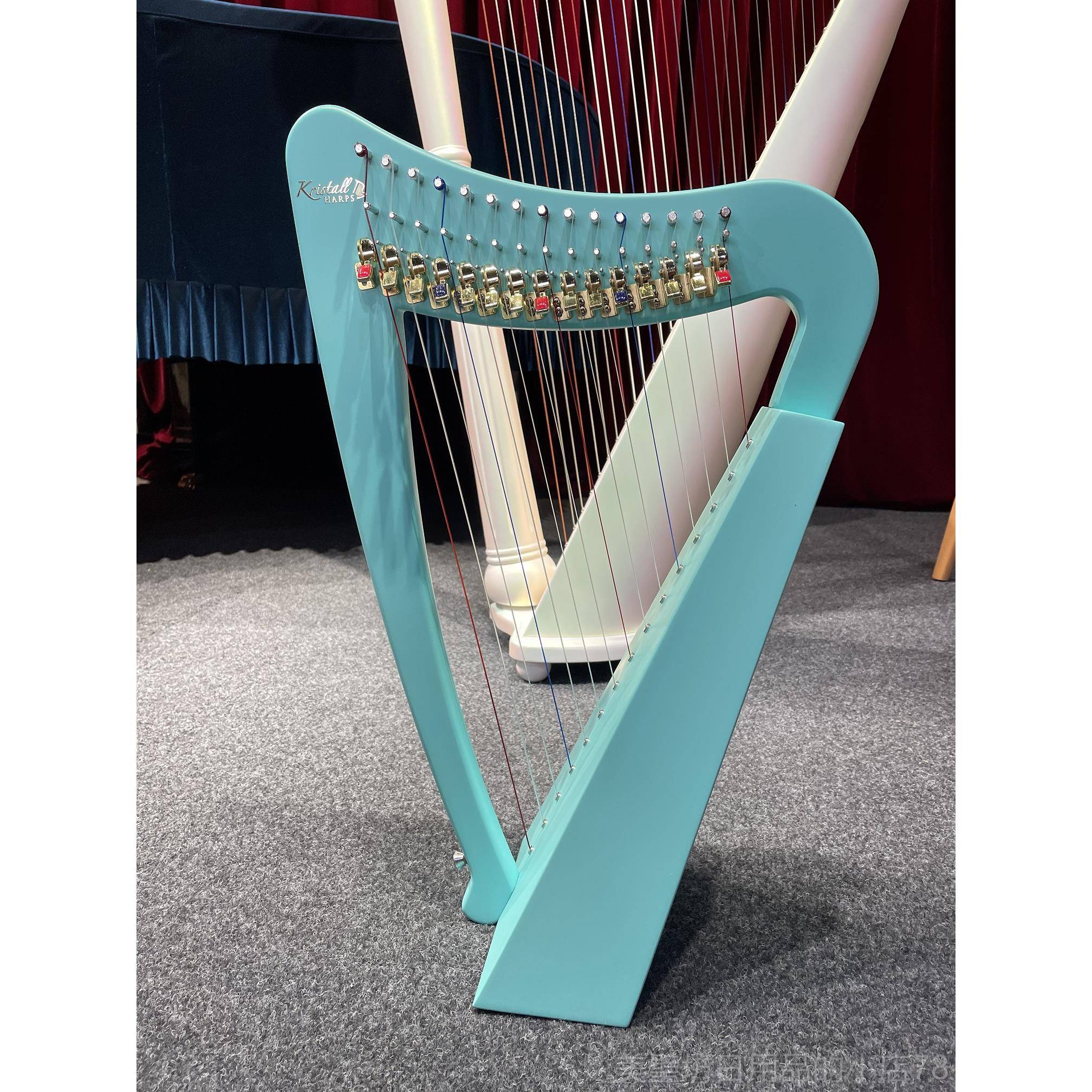 高档台湾,Kristall15琴弦竖琴普爱尔兰凯尔特竖及专业乐器小杏仁