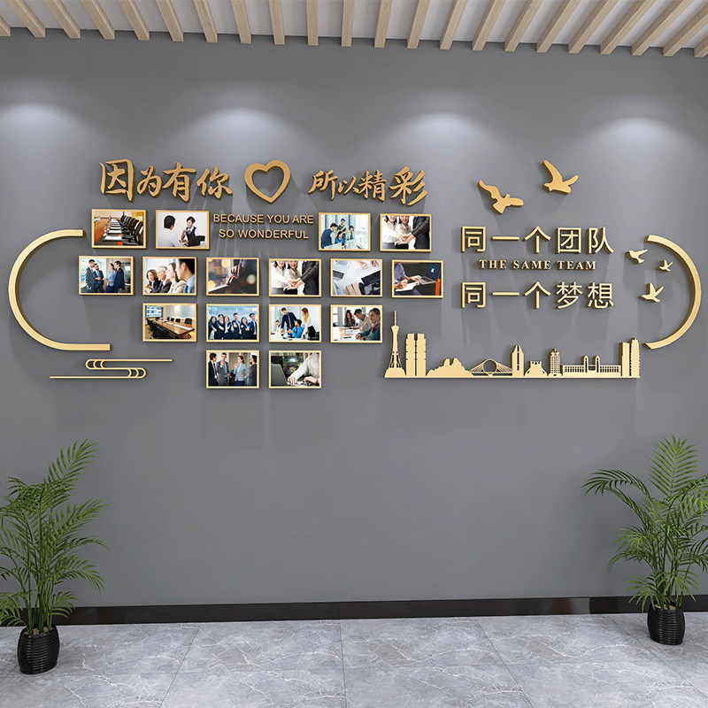 企业文化照片墙面贴画团队员工风采形象展示办公司室装饰励志标语,家居饰品,软装墙贴,淘宝优惠券,粉丝福利购,淘宝优惠卷
