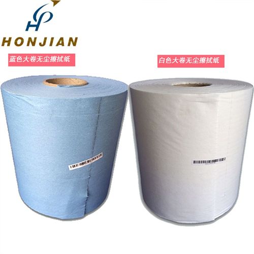 无尘卷纸擦拭纸工业擦拭布无尘布吸油吸水纸工业大卷纸烤漆贴白蓝