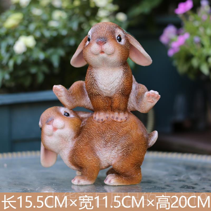 高档庭院花柜园创可爱小兔子动物摆件办公室子工意品卡通装饰品摆