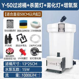 高档森森陶专瓷缸过滤器古法养鱼净水循环三合一圆水泵用外鱼置形