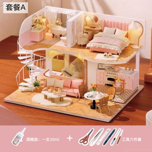 高档智趣屋diy手工小屋阁别楼墅小房子微缩场景具模型节毕业玩礼