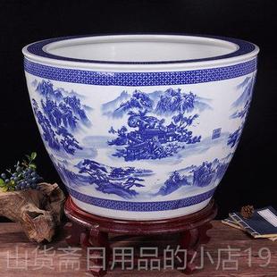 高档景德陶缸瓷金鱼镇特大号门海大缸庭客厅睡莲书画缸院阳台水缸