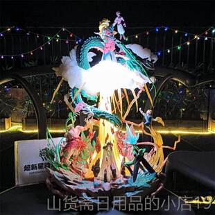 高档G 七K龙珠 自在极意功孙赛悟空 吉悟塔三头可换亚人模型摆件