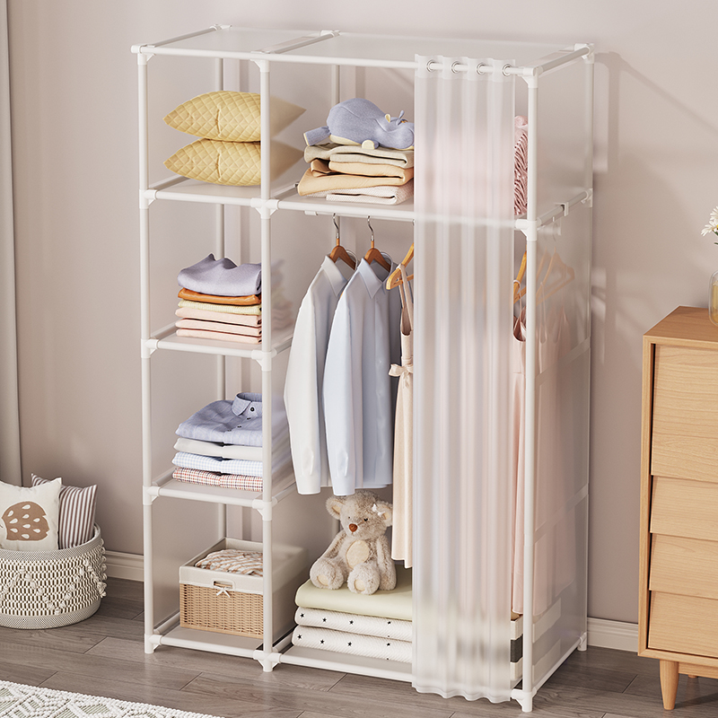 衣柜家用卧室简易出租房用防尘经济型便携式衣柜宿舍钢管加粗加固