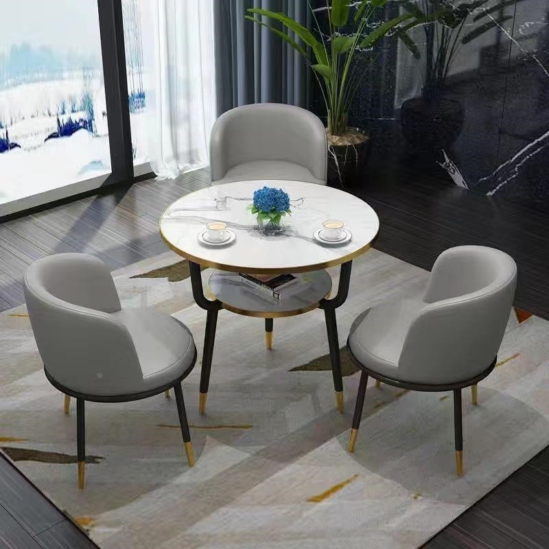 美容院接待桌椅阳台小茶三件套装酒店客房小圆桌子茶几休闲洽谈组