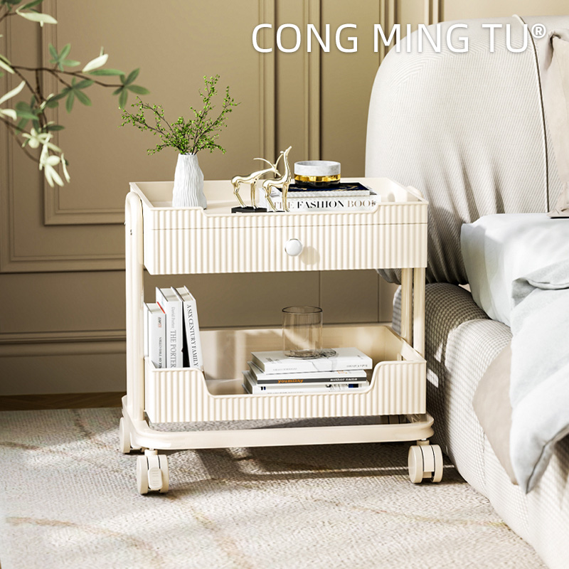 奶油风沙发边几可移动简约现代创意床头小推车小桌子客厅家用茶几