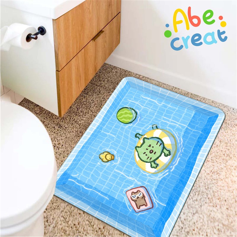 焦绿猫游泳池地垫 必易防滑防潮速干卫生间浴室吸水 可爱有趣