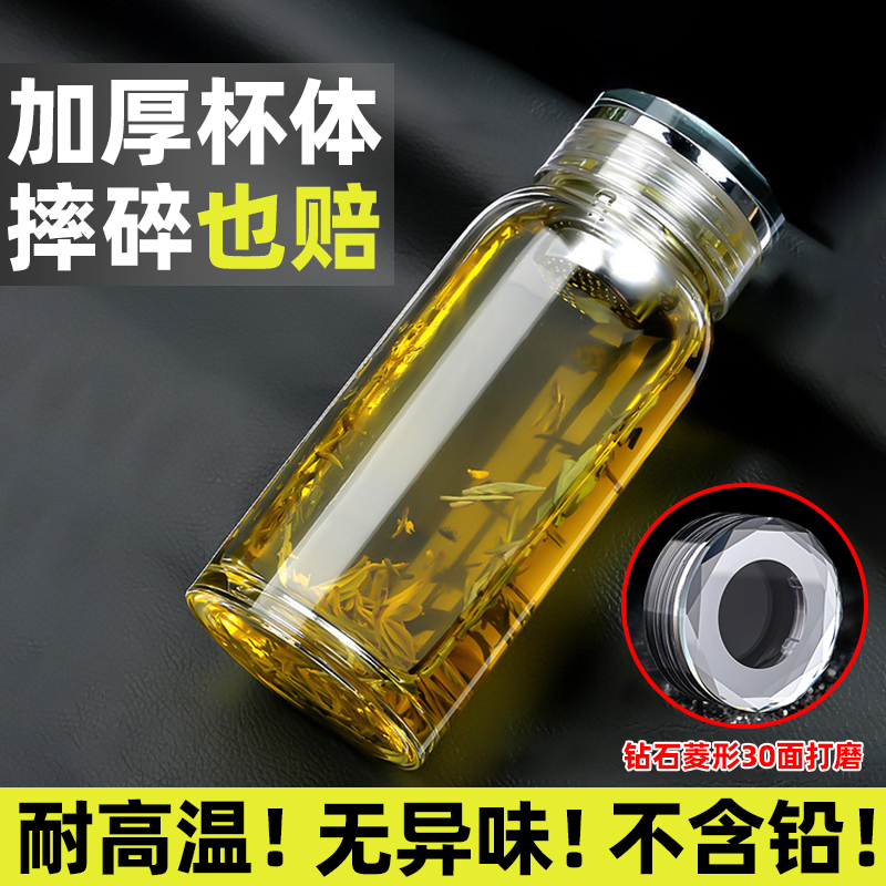 新款加厚大肚玻璃杯透明单层水杯高硼硅玻璃防摔防爆大容量茶杯子
