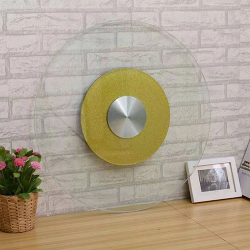 酒店餐桌钢化玻璃转盘圆桌连体圆形转盘底座饭店大桌面旋转盘免邮