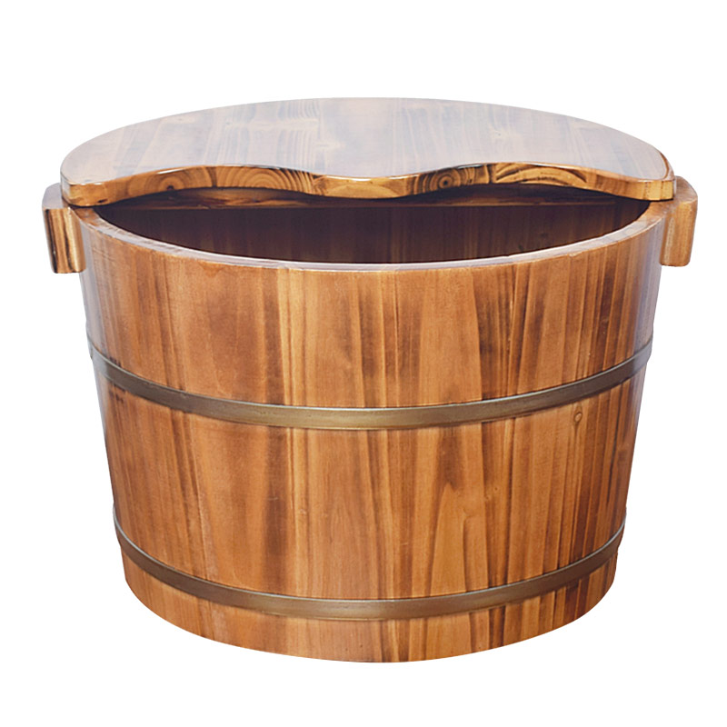 泡脚桶木质桶家用按摩木桶养生足浴泡脚盆碳化实木足疗木盆洗脚盆