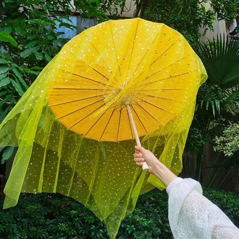 倩影龙吟幼儿园小号儿童舞蹈伞汉服走秀开场舞跳舞伞防水流苏纱伞
