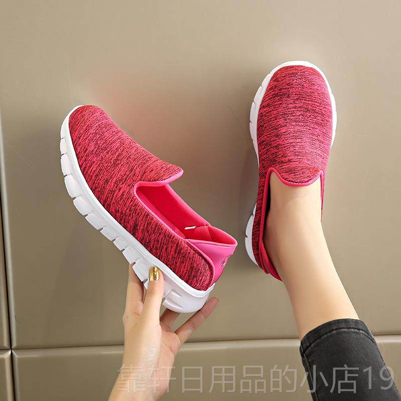 正品老健步蹬鞋女一脚软底舒奶奶鞋轻适便防年滑中老年妈妈浅口运