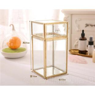 正品金色玻翻盖刷具 化妆筒刷筒 笔筒防化妆刷具璃尘筒彩妆刷桶