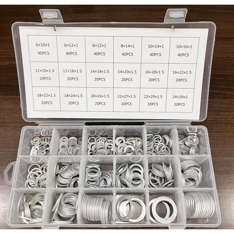 盒装铝垫圈片套装汽修工具铝垫片修理盒铝垫圈修理盒,铝垫圈*