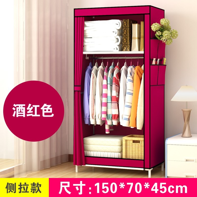 单人简易衣柜出租房用宿舍小挂衣橱家用卧室布衣柜简约现代经济型