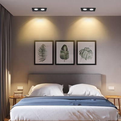 头射灯led嵌入式天花灯长方形开孔1*8公分20*10格栅灯过道筒灯