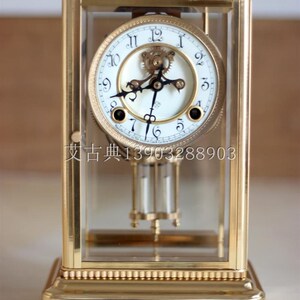 古典钟表 机械座钟 欧式镀金明卡伦机芯四明座钟