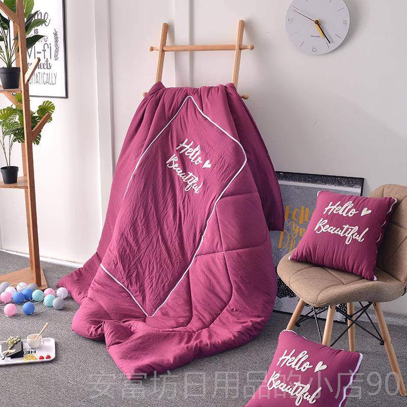 正品水棉抱枕被子两用午车办公汽室沙发靠枕洗全棉空调被睡枕头靠