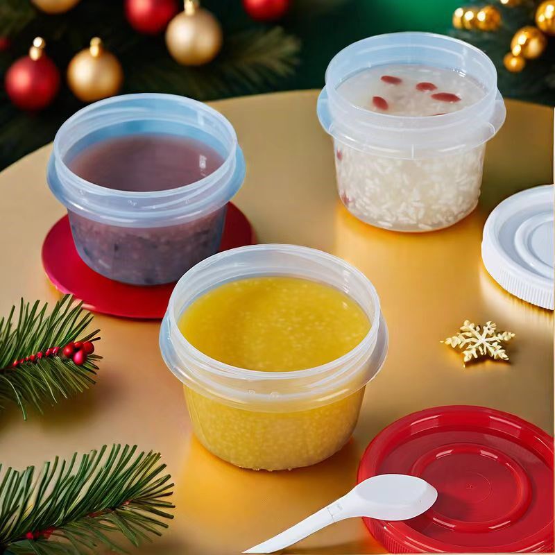 热卖一次性塑料食品快餐打包饭盒圆形带盖加厚防烫汤碗商用可微波