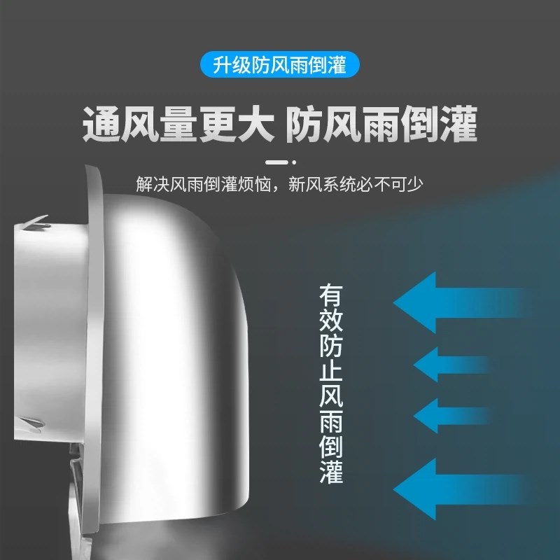 201不锈钢外墙U型防风罩防雨罩出风口排风口风帽方形排气孔排风罩