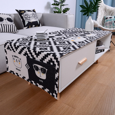 潮猫欧式棉麻客厅茶几桌布长方形电视柜盖布现代简约茶几垫桌垫布