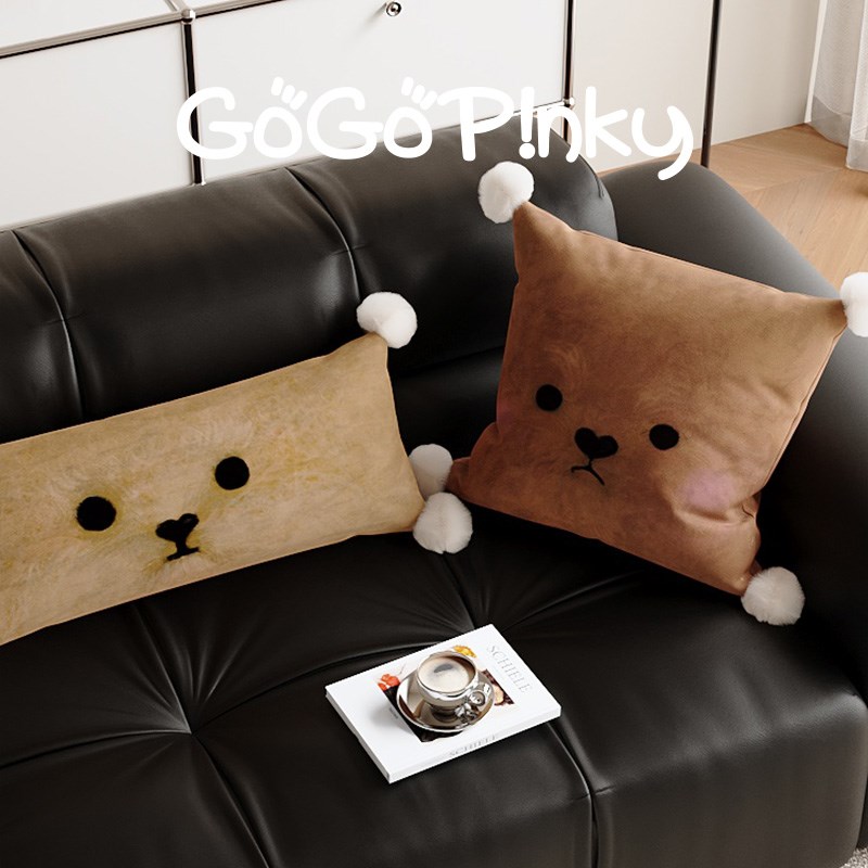 可爱卡通家用抱枕奶油风韩系客厅沙发靠背垫阳台飘窗腰枕车载靠枕
