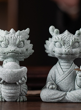 国潮招财蛇大师茶宠摆件创意十二生肖灵蛇送宝本命年客厅桌面装饰