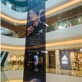 商场吊幔双面吊旗UV双喷布夹黑双喷布吊旗UV双面网格布透明吊旗