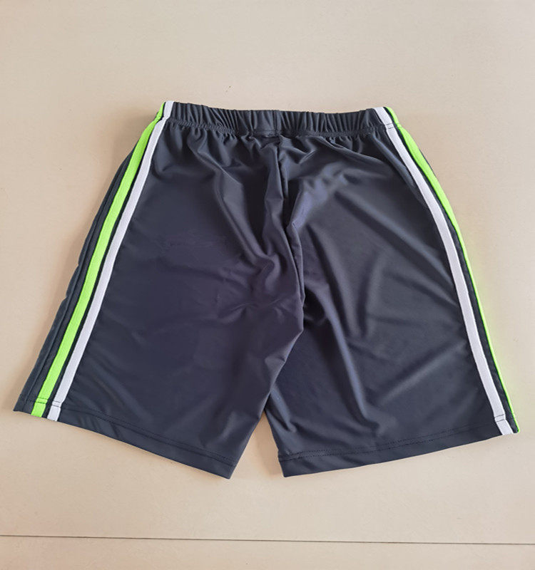 中小学生夏季新款深蓝色短裤拼接荧光绿杠加白杠中腰宽松校服运动