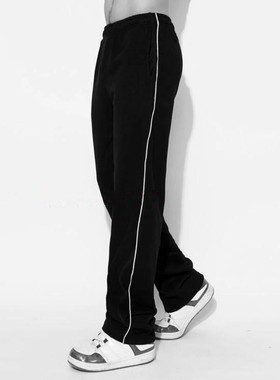 加绒加厚男女学生校服运动长裤纯棉直筒一道杠校服长裤子可定做