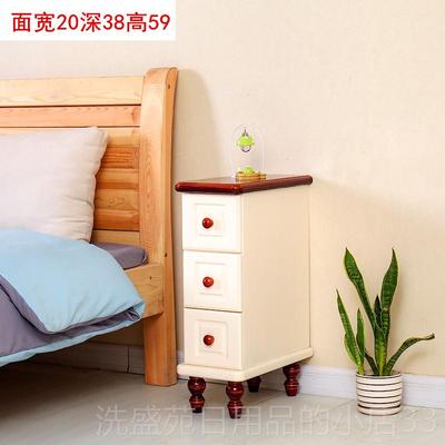 正品欧式实木床头柜小型超窄20-2床5cm宽室迷你收边柜夹缝纳卧小