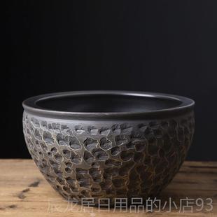 正品 景德镇睡手工陶瓷庭院鱼缸缸缸水大缸荷花缸莲缸种树盆彷石金