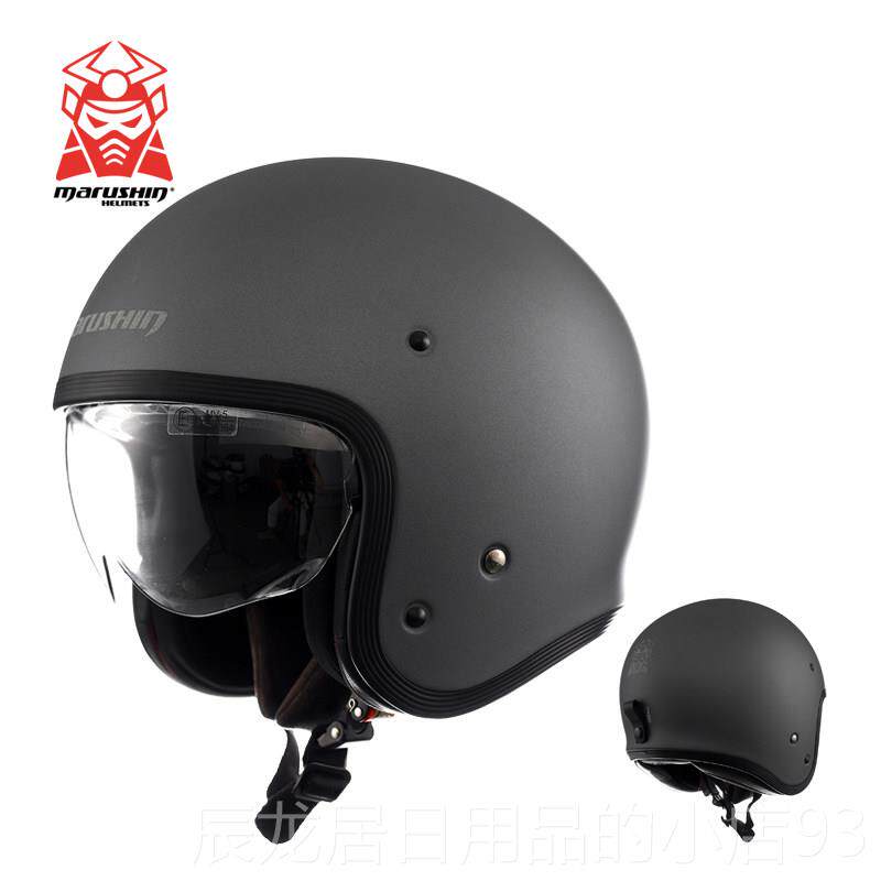正品马鲁申m式arushi子n复全古半盔摩托车头盔太半覆夏季安头盔L1