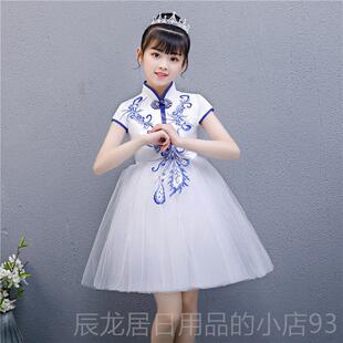 正品六一儿童演出服蓬蓬裙幼亮儿园片纱裙女童合唱舞蹈演服公表主