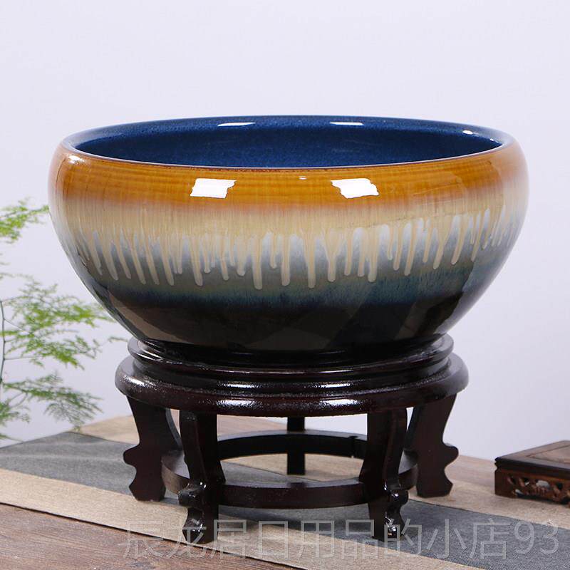 正品景镇陶瓷鱼德缸碗莲睡莲大盆号养鱼盆乌龟荷花缸金鱼盆客厅造